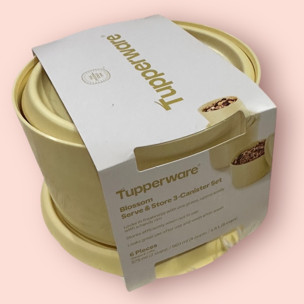 Tupperware Blossom Serve & Store 3-Canister Set